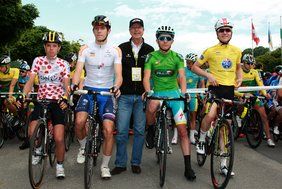 Radrennfahrer am Start