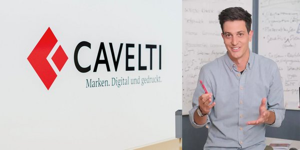 Claudio Cavelti mit Cavelti AG Logo