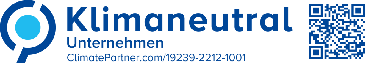 Logo Klimaneutral mit QR Code