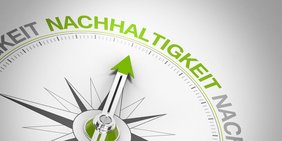 Kompass Nachhaltigkeit in grün
