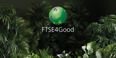 FTSE4Good Logo vor Blätter