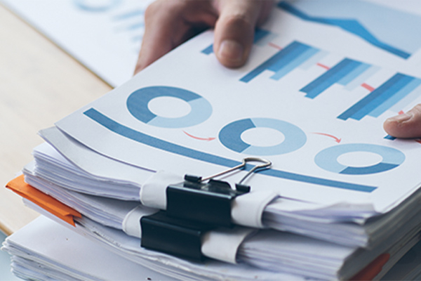 Nahaufnahme von Diagrammen, ausgedruckt auf einer Fujifilm Revoria Press C285S